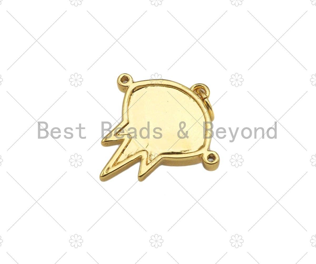 Black/White Enamel Evil Eye Shape Pendant, Gold Enamel Findings, 20x21mm,Sku#Y417