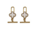 CZ Mother of Pearl Clover Toggle Clasp, Sku#ZX65