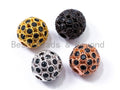 CZ Black Micro Pave Round Ball Bead, Cubic Zirconia Pave Beads, Rhodium Shamballa Ball beads, CZ Space Beads, 8mm/10mm,sku#Y31