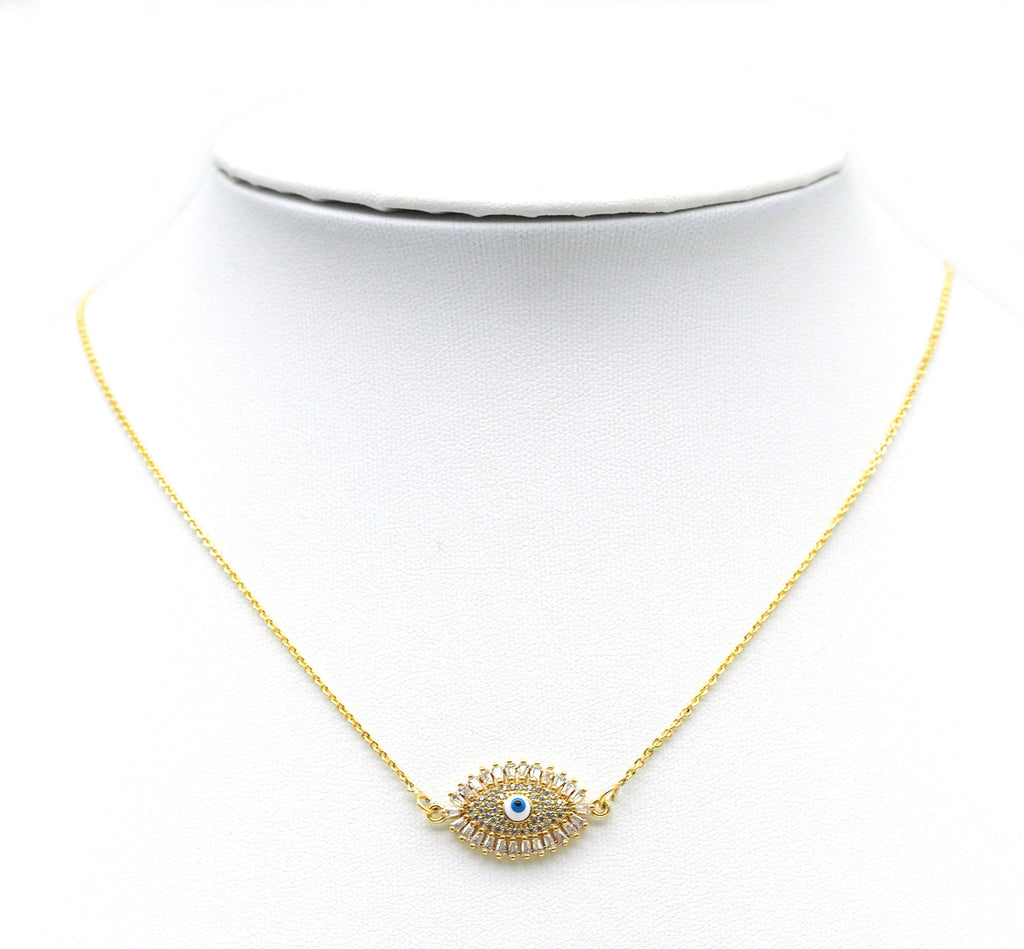 CZ Enamel Evil Eye Charm, Sku#LD296