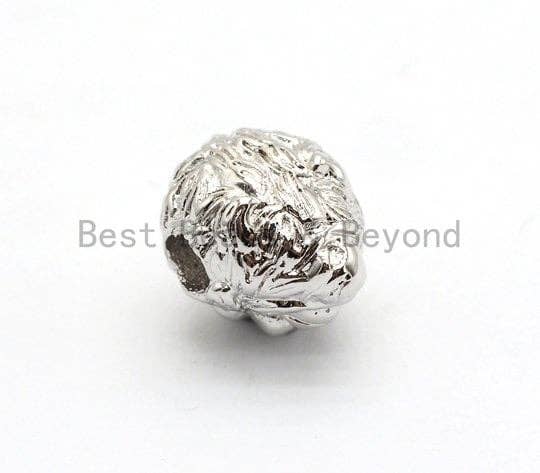3D CZ Micro Pave Lion Head Beads, Cubic Zirconia Spacer Beads, Lion Animal Head Space Beads, Lion Charms Findings,10x12x11mm, sku#Y171