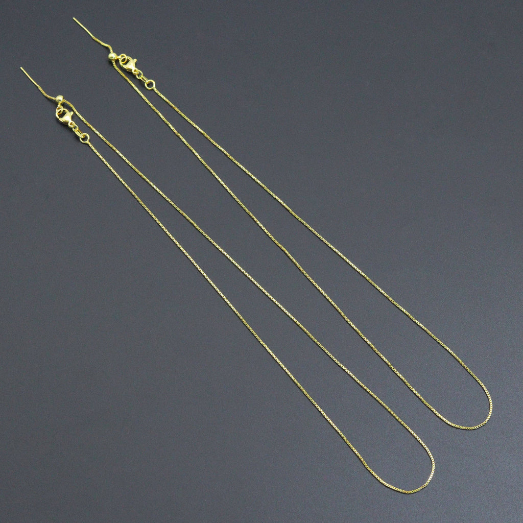 Thin box Chain Necklace with adjustable thread end , Sku#LX882