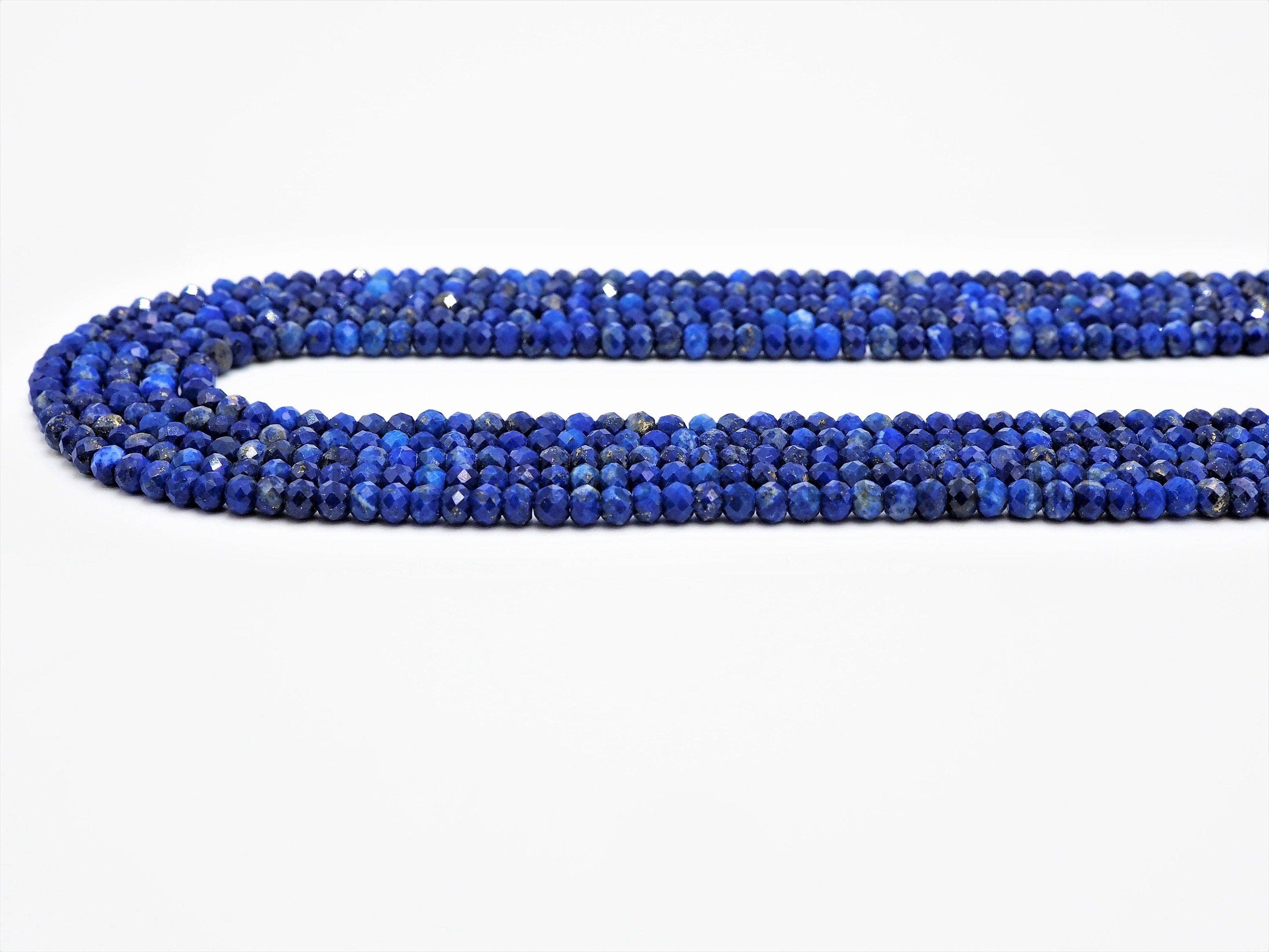 High Quality Natural Lapis Faceted Rondelle Beads,2x3mm bead