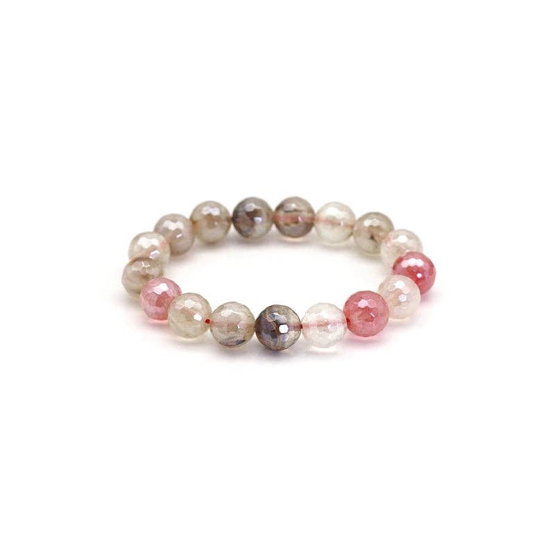 Mystic Golden Quartz Faceted Stretchy Bracelet, Sku#EF379