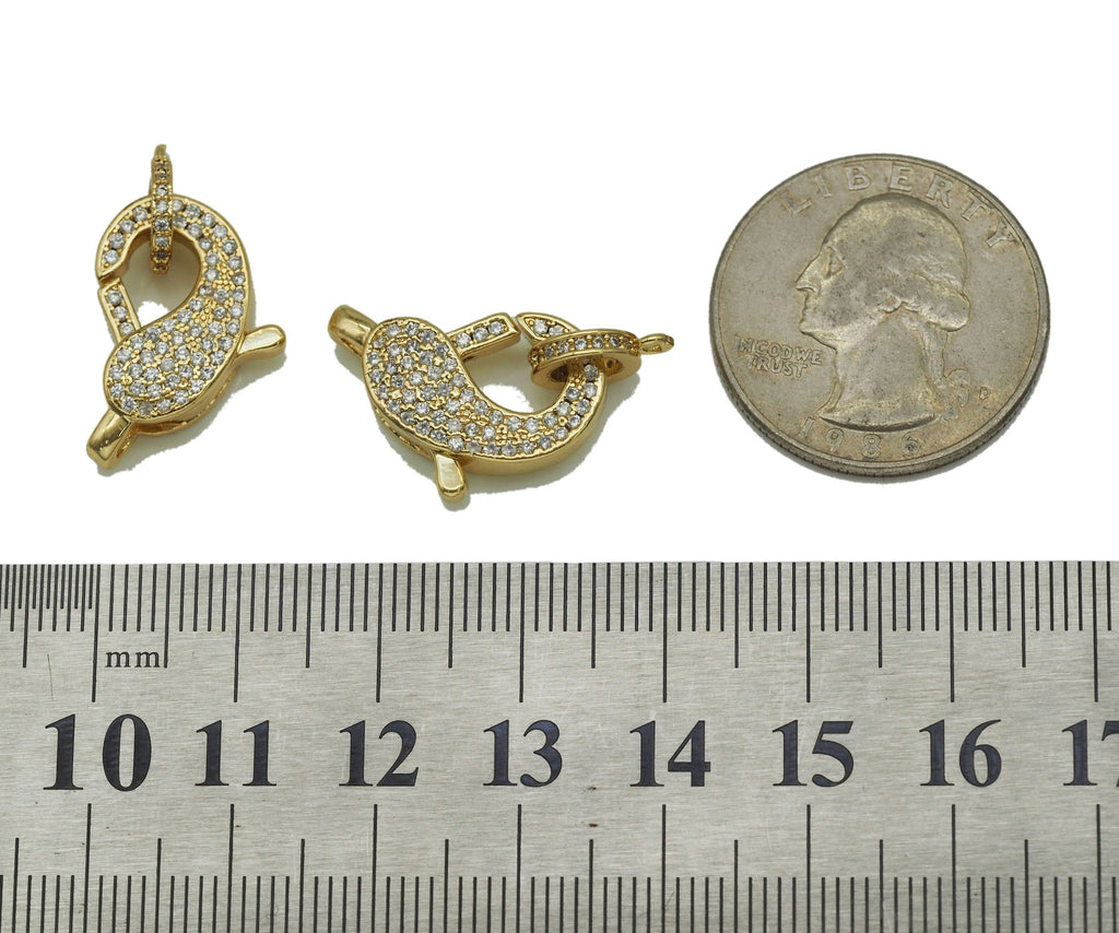 CZ Lobster Clasp Charm, Sku#LD298