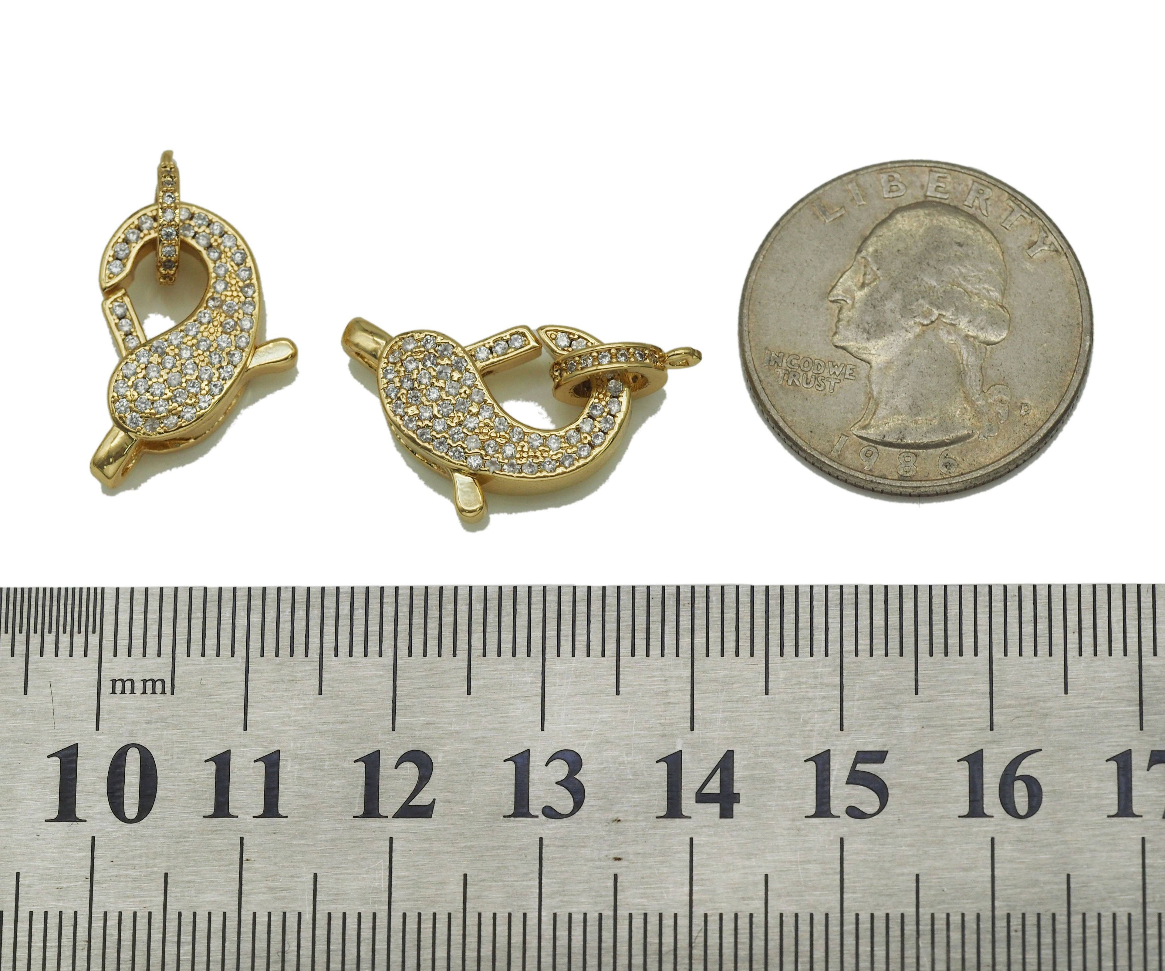CZ Lobster Clasp Charm, Sku#LD298