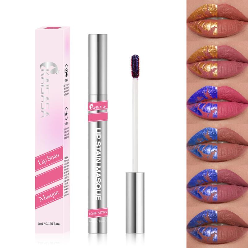 KAISASA Long-Lasting Waterproof Peel-Off Lipstick, Liquid Lipstick, with 24Hrs of Smooth, Buildable Color, Moisturizing Shine