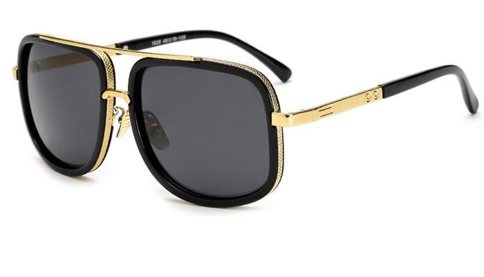 Lunettes de soleil de luxe modernes surdimensionnées pour hommes et femmes unisexe polarisées carrées rétro, protection UV400 et verres dégradés.