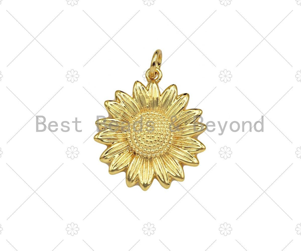 Gold Filled Daisy Flower Shape Pendant/Charm, 18x20mm,Sku#F1401C