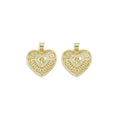 CZ Gold Filigree Fe Heart Charm, Sku#LK912