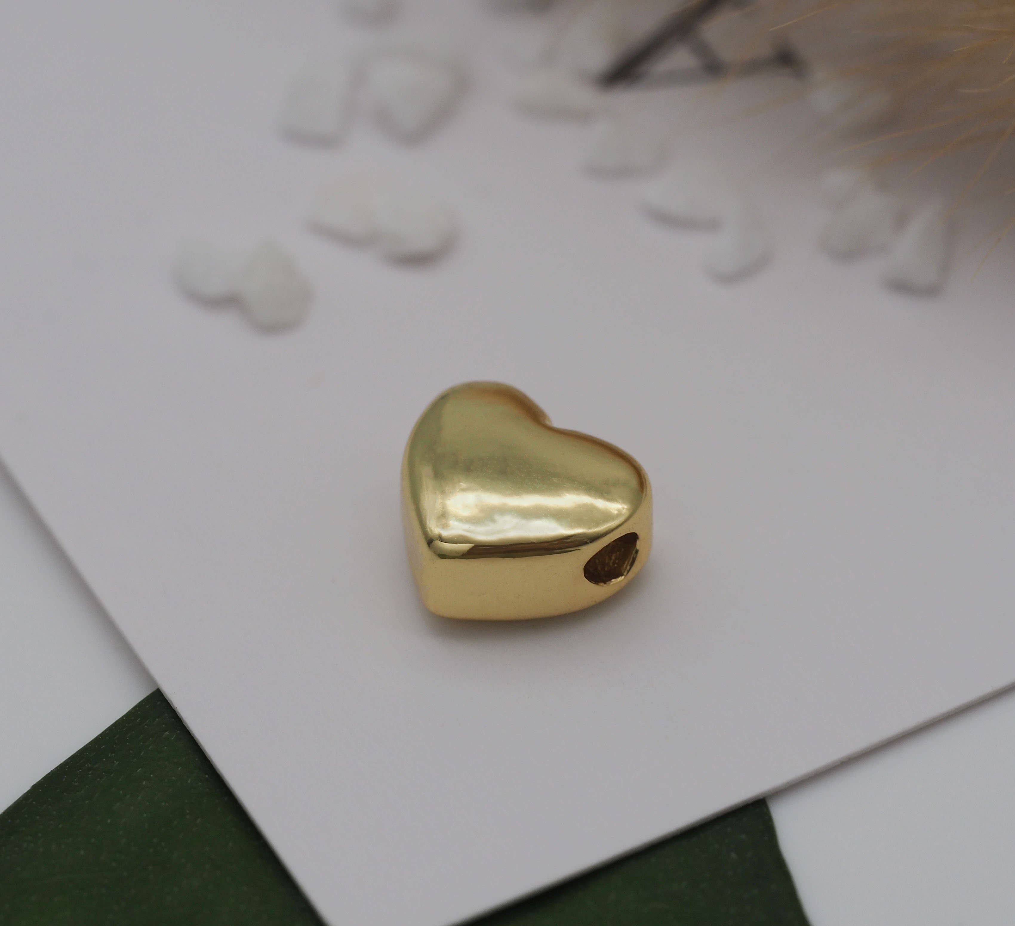 Large Hole Heart Spacer Beads, Sku#LD235