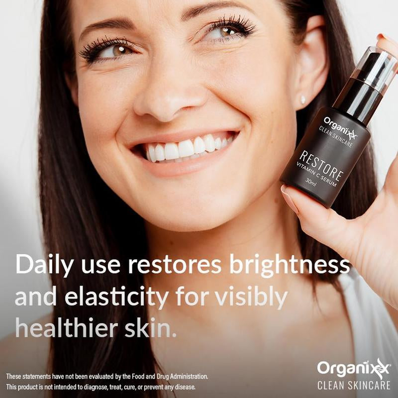 ORGANIXX Restore Vitamin C Serum with Hyaluronic Acid & Organic Vitamin E for Brighter & Smoother Skin 30Ml