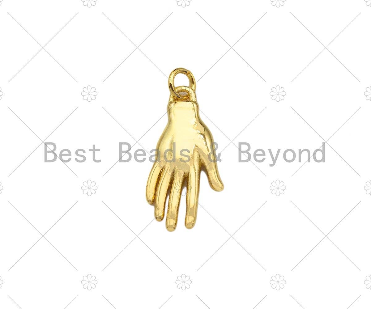 Dainty Gold Hand Shape Pendant/Charm, Gold Palm Charm, Necklace Bracelet Charm Pendant,10x20mm, Sku#Z1278