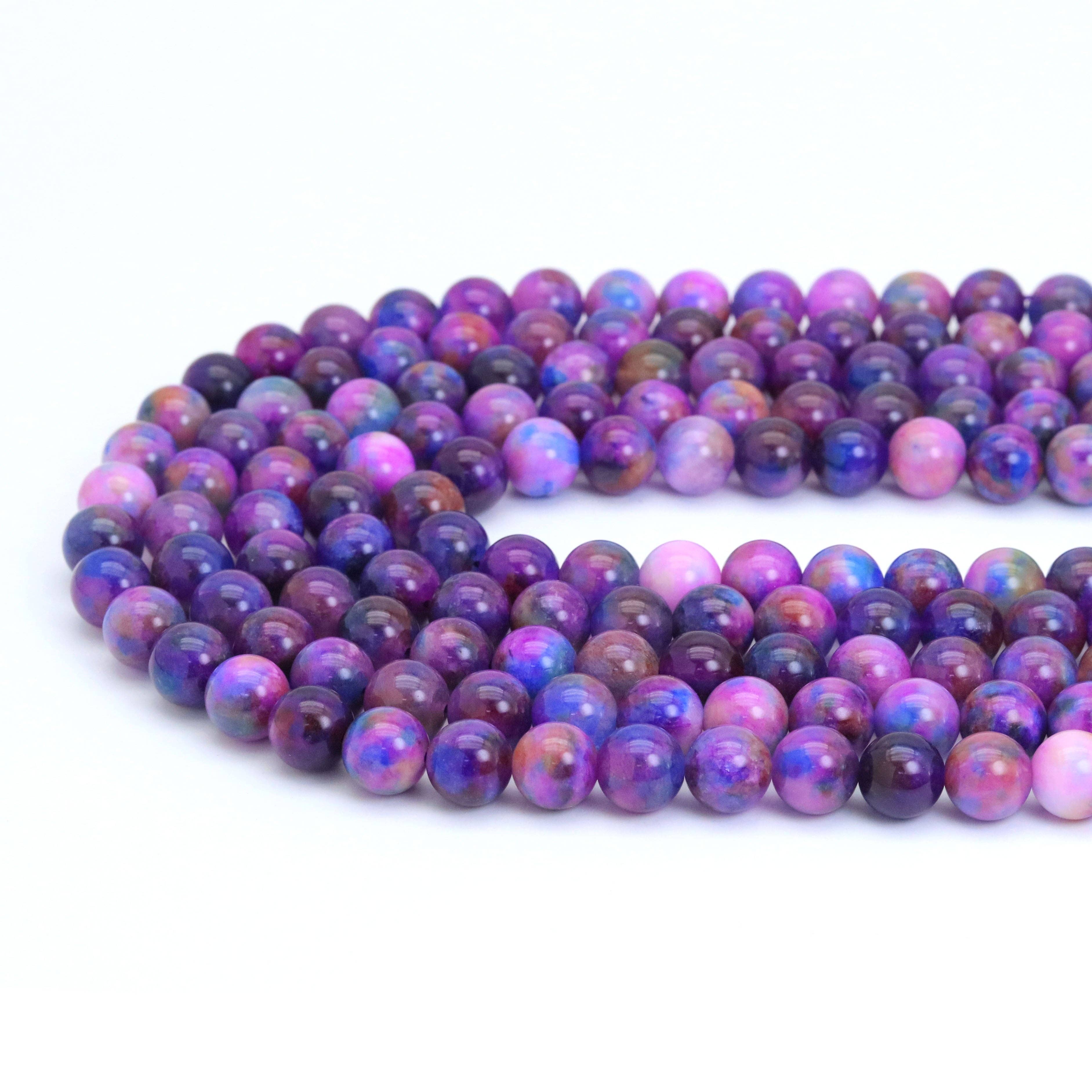 Galaxy Jade Round Smooth Beads, Sku#U2016