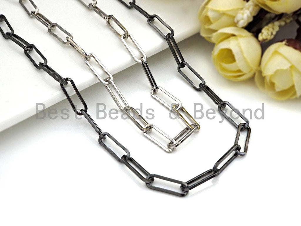 15x5mm Gold Chain, Black, Silver, Rose Gold Rectangle Chain,E517