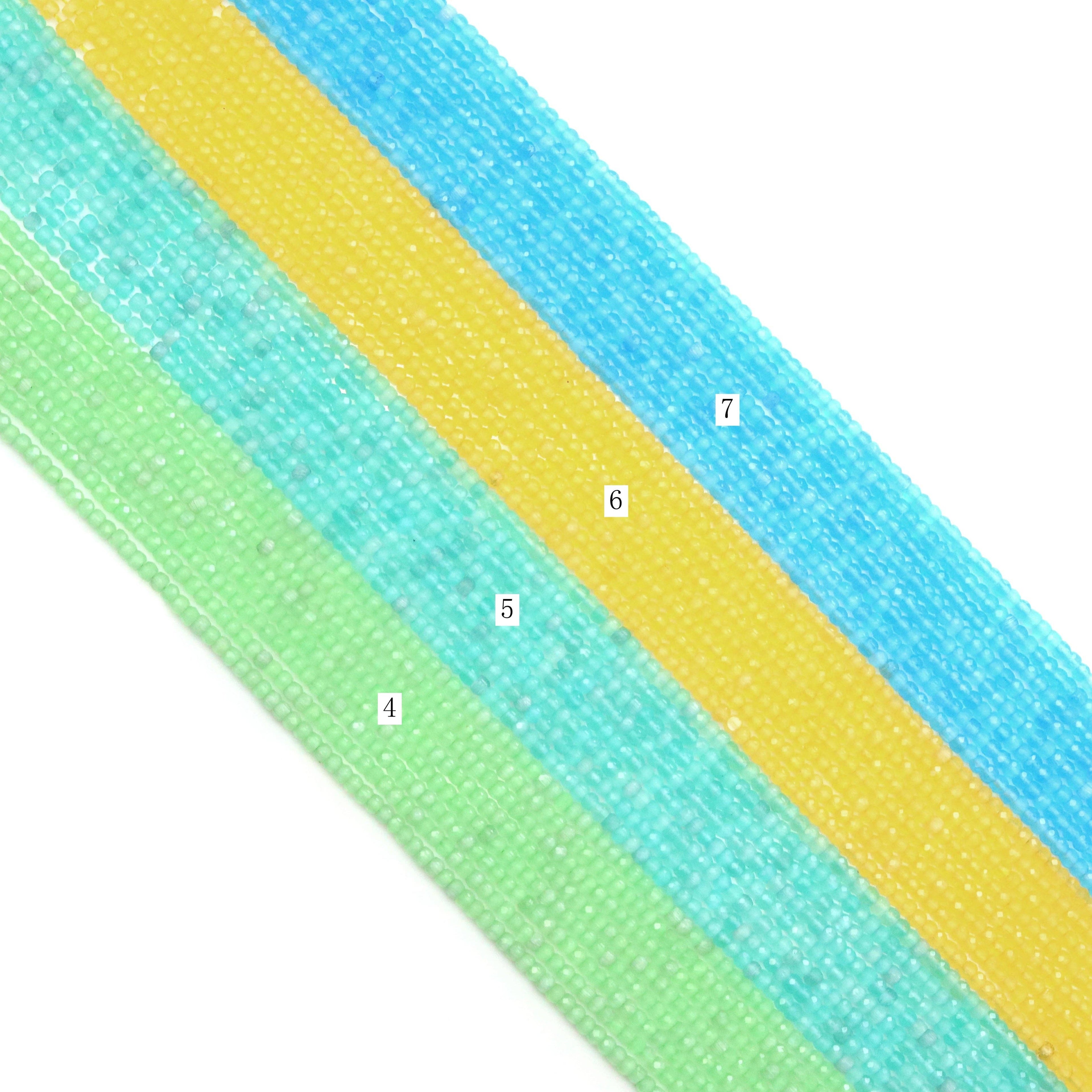 2x3mm Cat's Eye Faceted Rondelle Beads, Sku#U1756