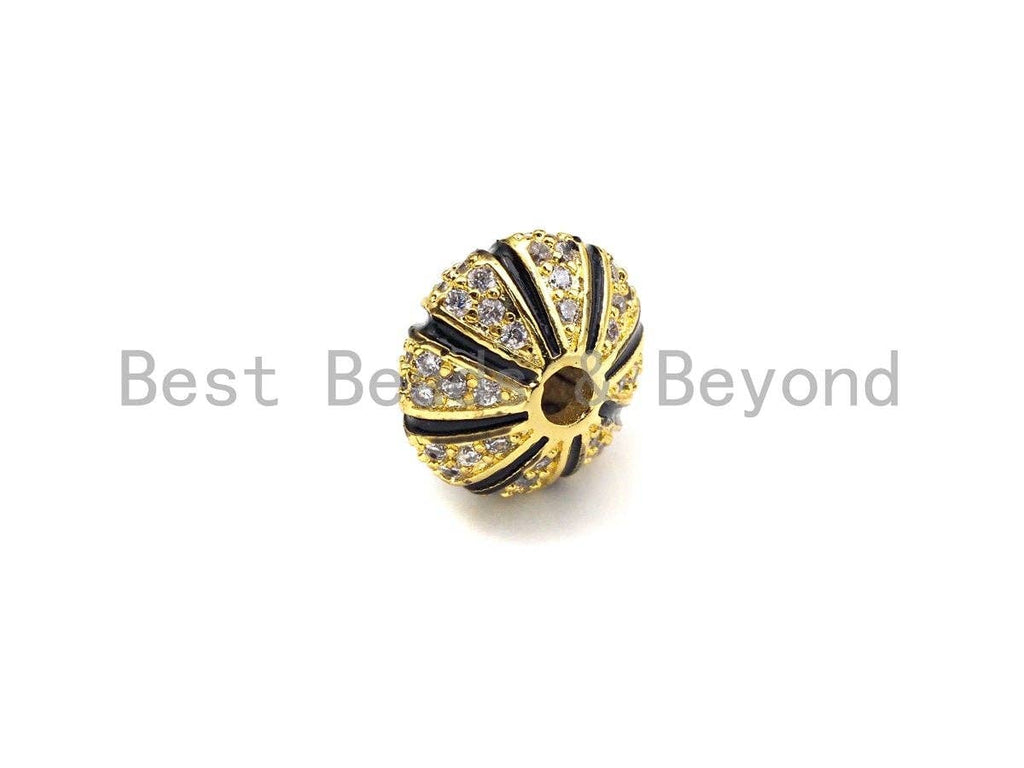 CZ Pave Saucer Shape Spacer, Men's Jewerly Findings, sku#Z930