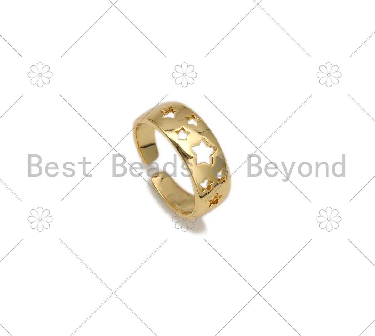 Hollow Out Star Shape Adjustable Ring,Sku#X213