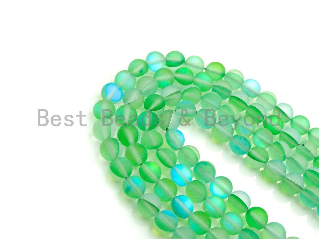 NEW COLOR!! Spectrolite Green Quartz Matte, High Quality in Round 6mm/8mm/10mm/12mm, Green Manmade Crystal beads, 15.5inch strand, SKU#U822