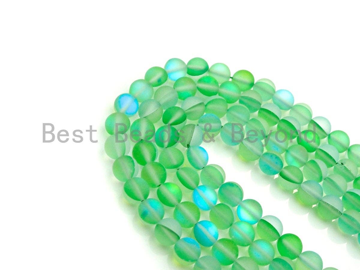 NEW COLOR!! Spectrolite Green Quartz Matte, High Quality in Round 6mm/8mm/10mm/12mm, Green Manmade Crystal beads, 15.5inch strand, SKU#U822