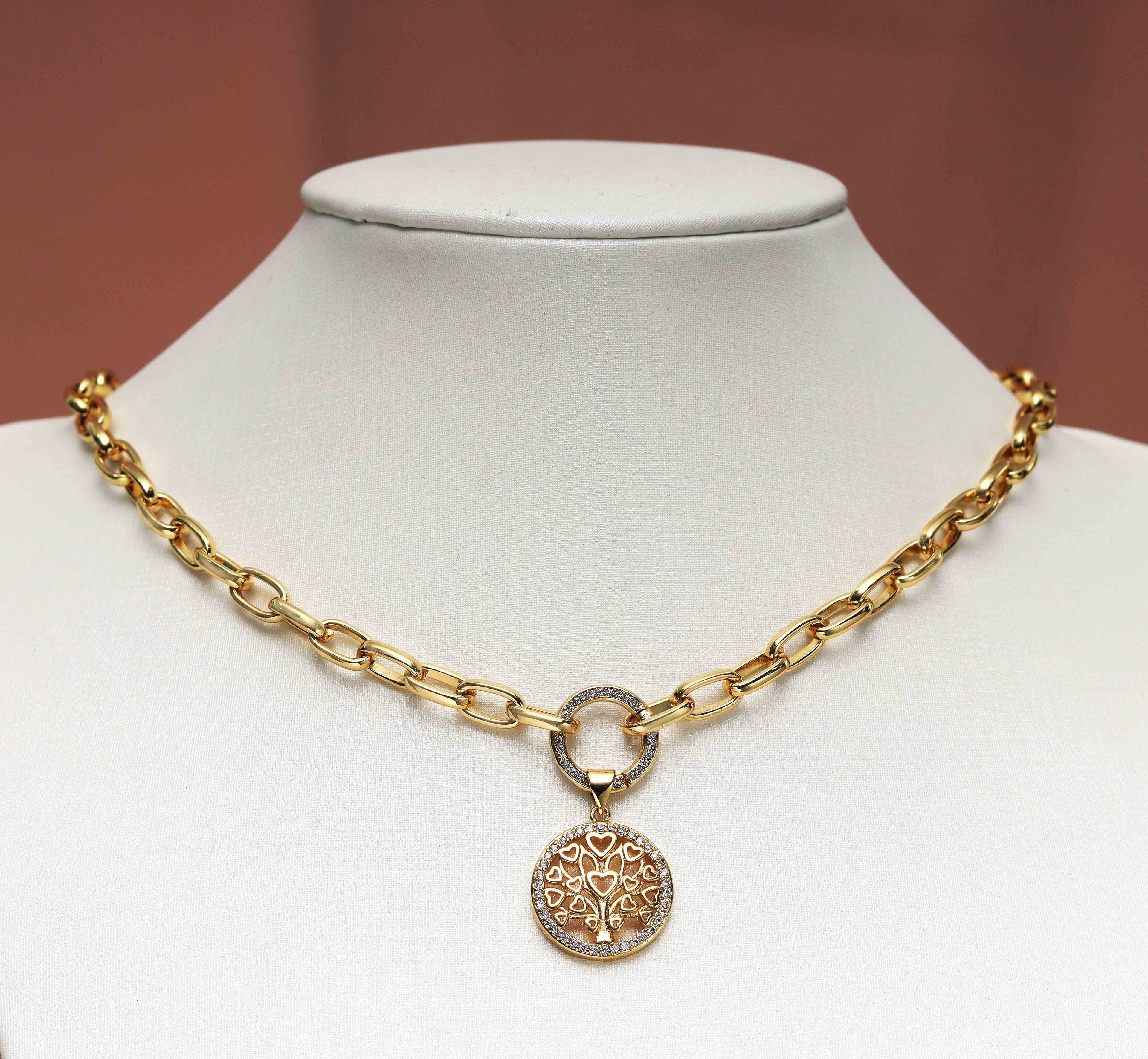 Paperclip Chain Necklace with many charm choice, sku#CL21