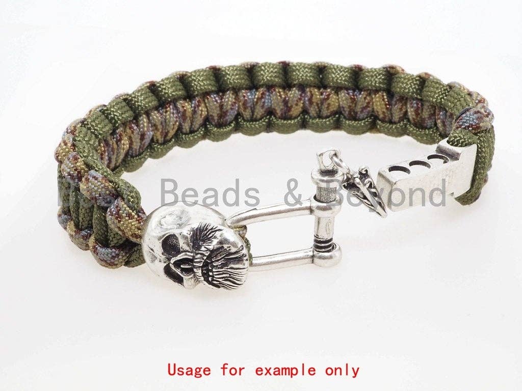 Antique Beard Man Skull Beads, Skull Bead, Paracord Bead Skull Charm, Fit for EDC Survival Bracelet Keychain Lanyard, 13x21x15mm, sku#Y96