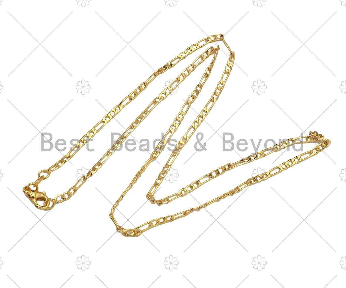 18K Gold Finished Figaro Chain Necklace,SKU#JD04/LD593