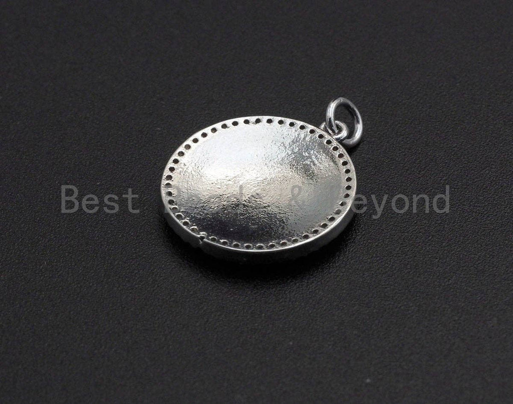 NEW Enamel Evil Eye Sun On Round Coin Pendant,Cz Micro Pave Oil Drop Round pendant,Enamel Charm,Enamel Jewelry,19x21mm,sku#Z515C