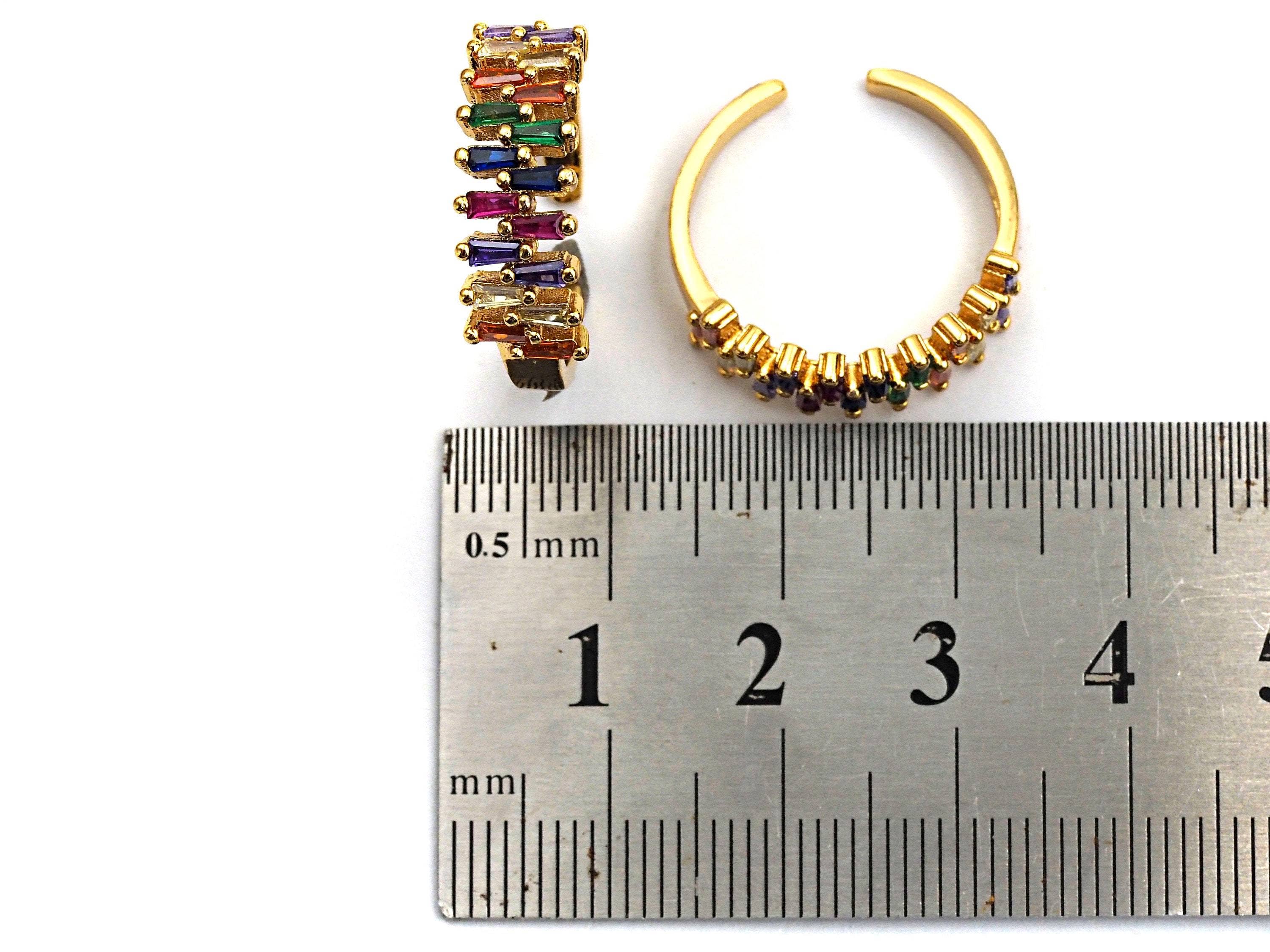 Colorful CZ Open Ring, Sku#X18