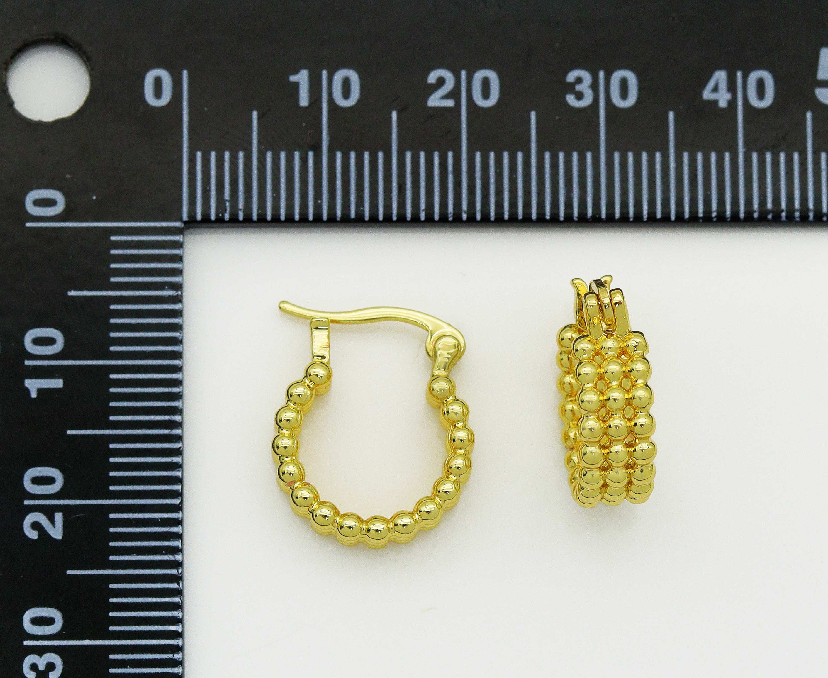 Triple Line Everyday Hoop Earrings, Sku#O105