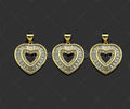 Gold Filled CZ Micro Pave Heart Shape Pendant ,18K Gold Filled Heart Charm, Necklace Bracelet Charm Pendant,18x20mm,Sku#LD98