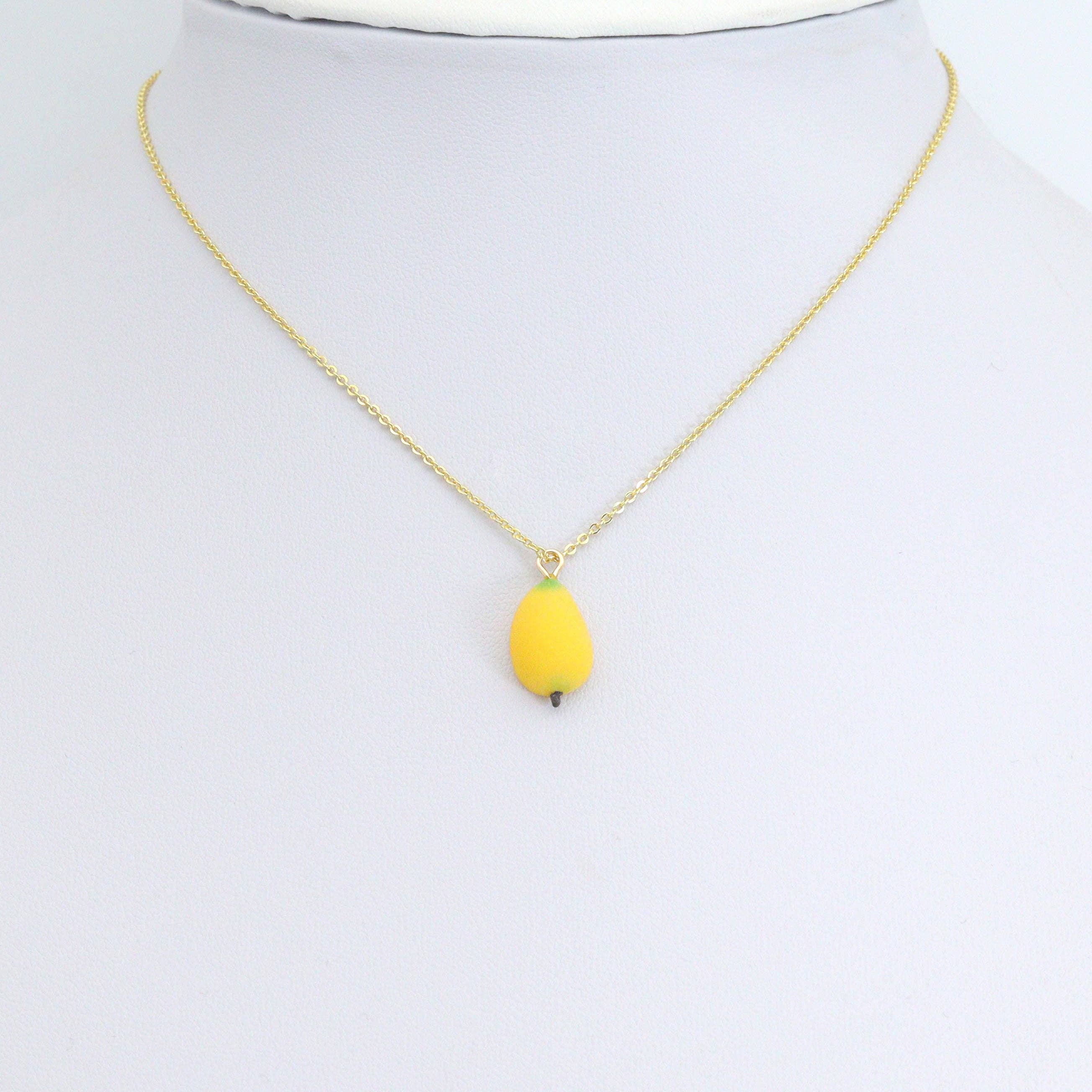 Cute Enamel Yellow Mango Charm Pendant,Sku#LK1238