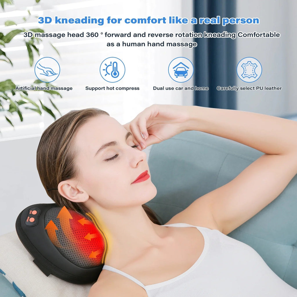 Ultimate Shiatsu Neck and Back Massager Pillow with Heat - Deep Tissue Relaxation for Muscles, Perfect Gift for Men and Women