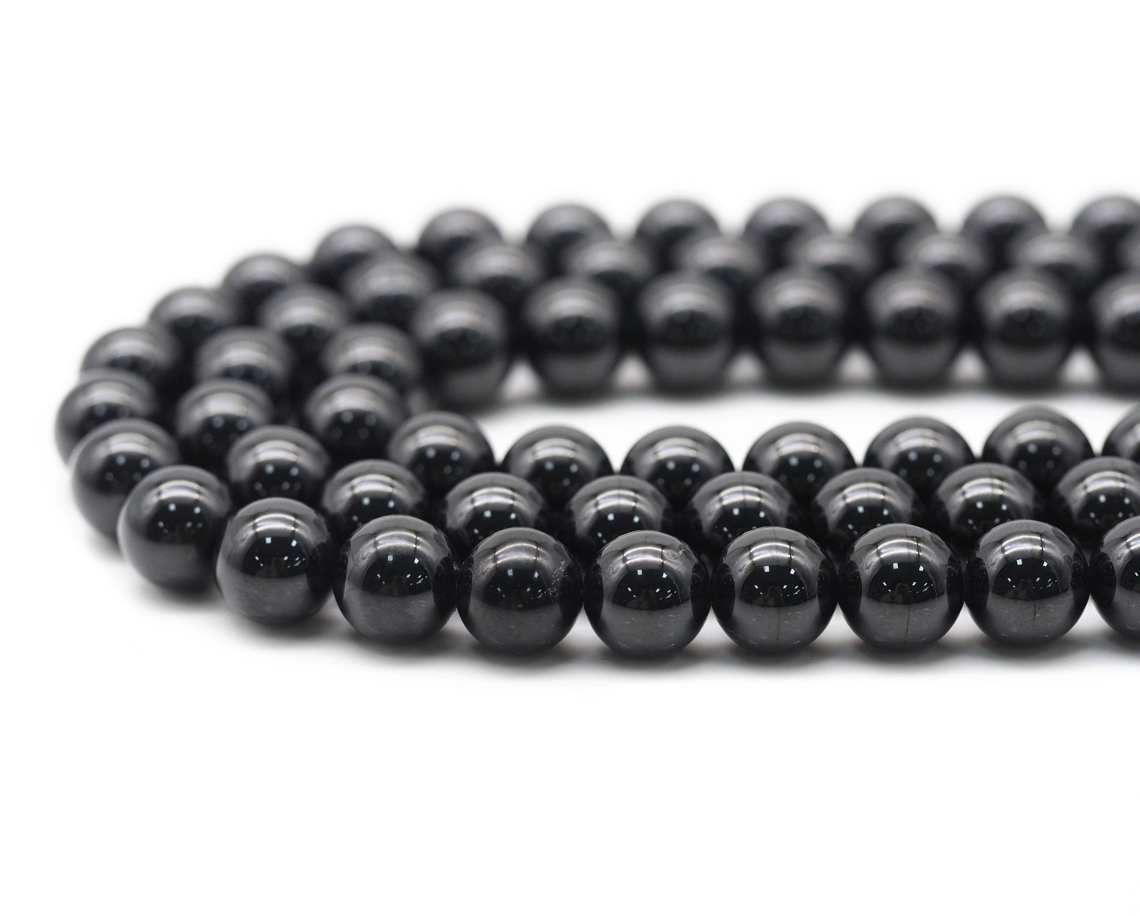 Genuine High Quality Black Spinel Round Smooth Beads, Sku#U1379