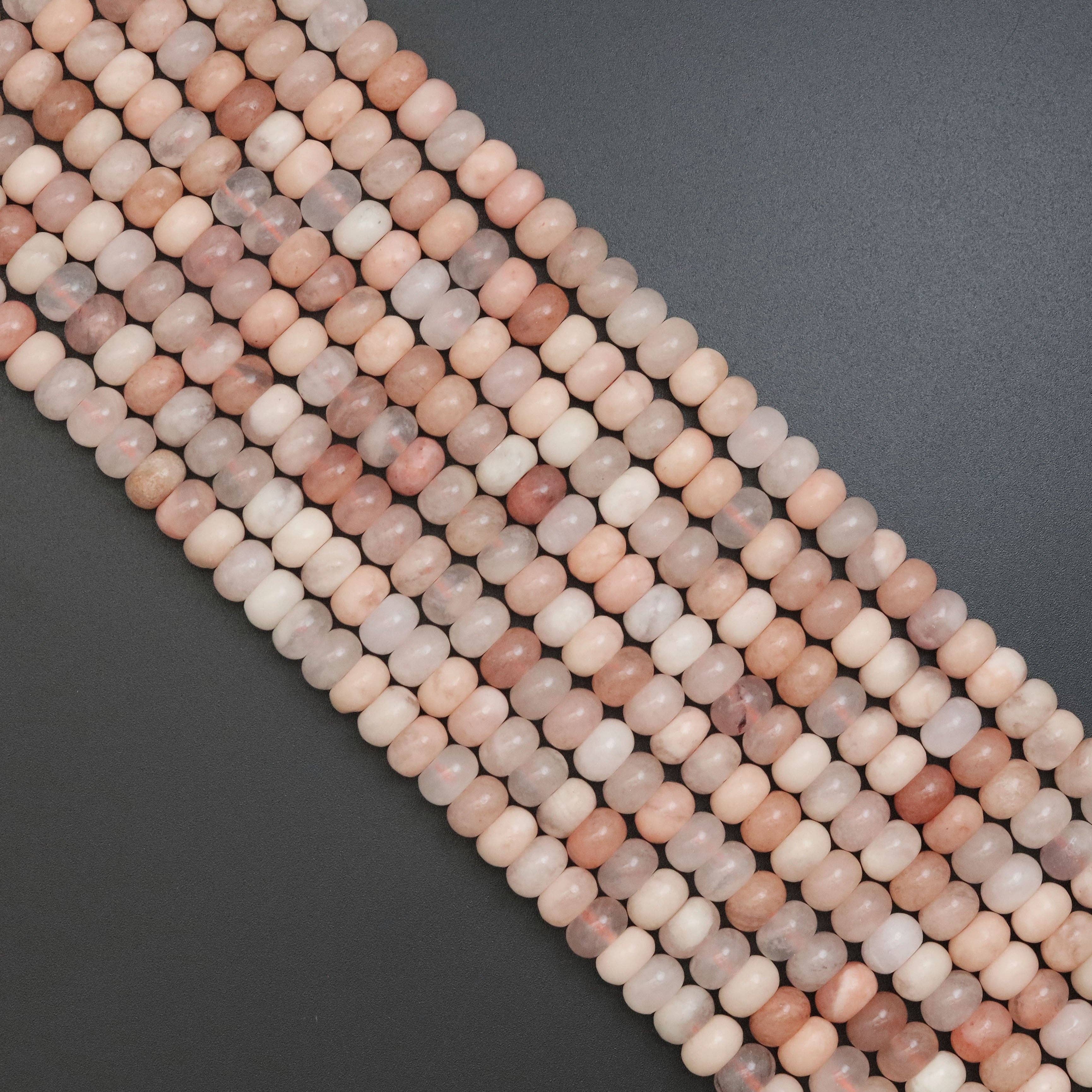 5x8mm Smooth Rondelle Pink Aventurine Beads, Sku#U1918