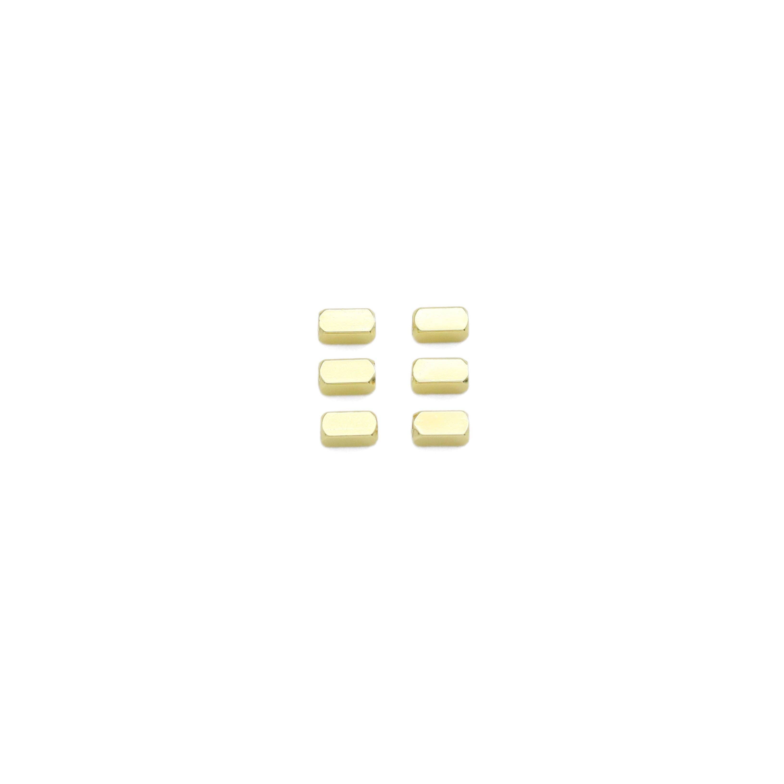 CZ Rectangle Tube Gold Spacer beads, Sku#JL187