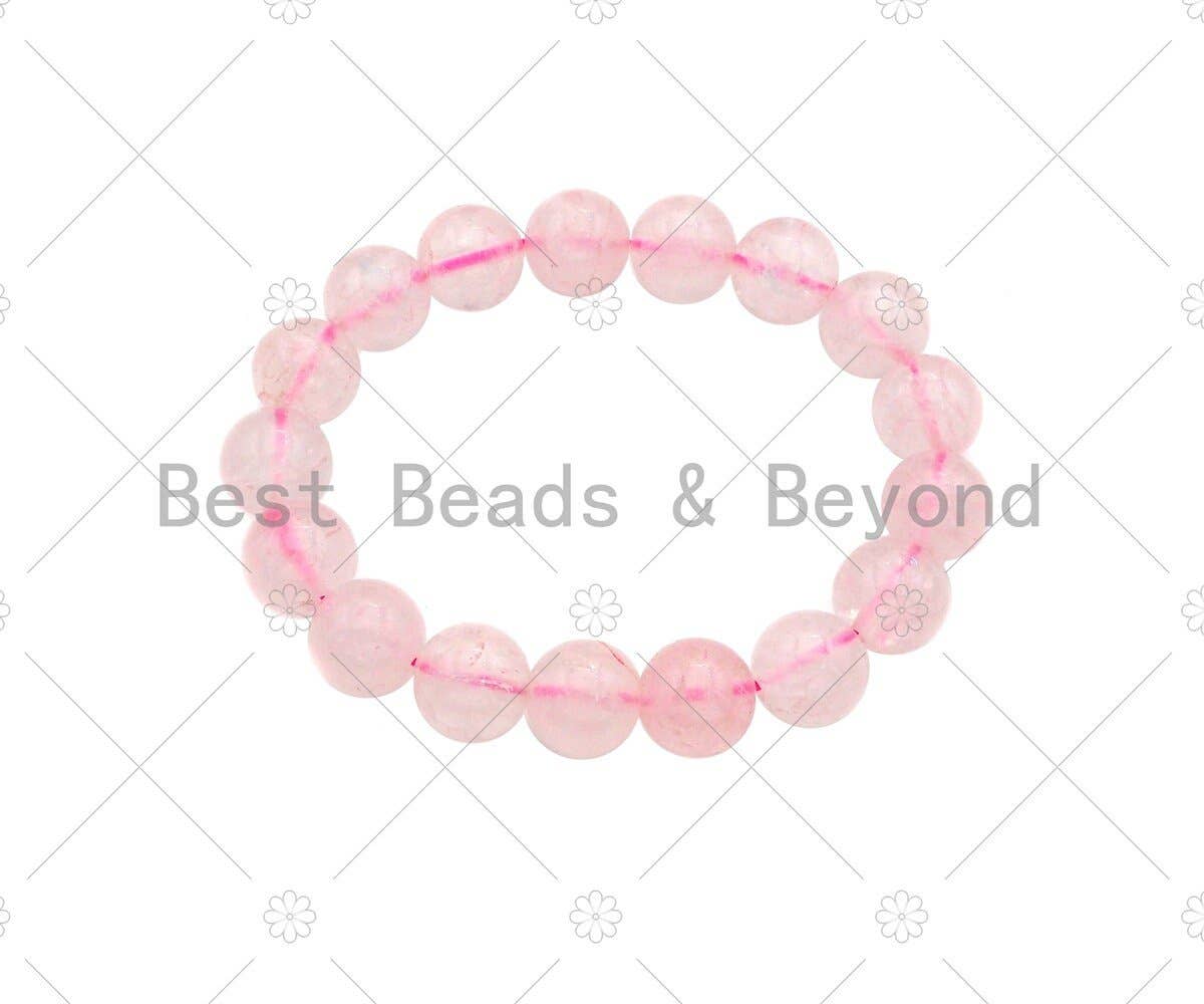 Natural Pink Rose Quartz Stretchy Bracelet