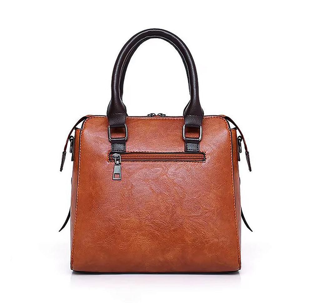 Ensemble de sacs messager 4 pièces en cuir vintage | Ensemble de sacs fourre-tout, pochette et portefeuille de luxe en cuir