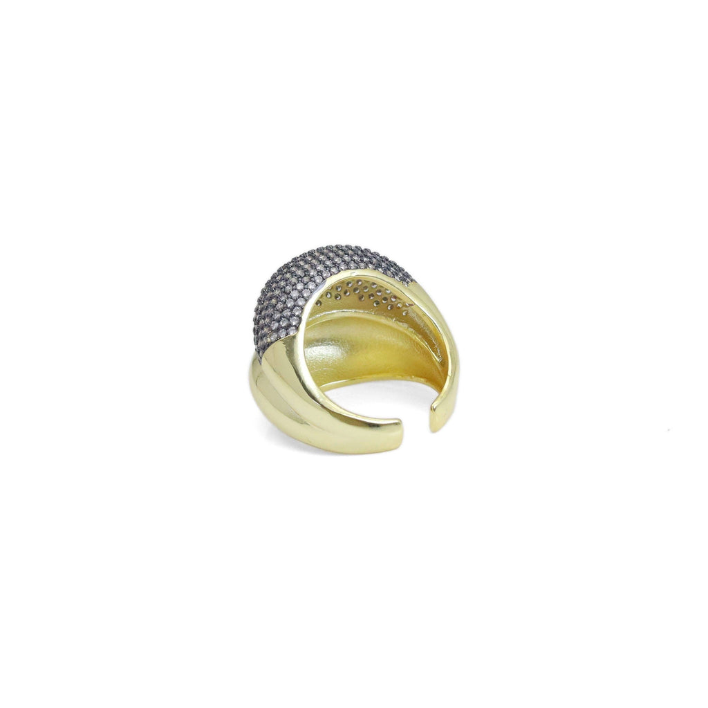 CZ Dual Color Dome Statement Ring, Sku#LX548