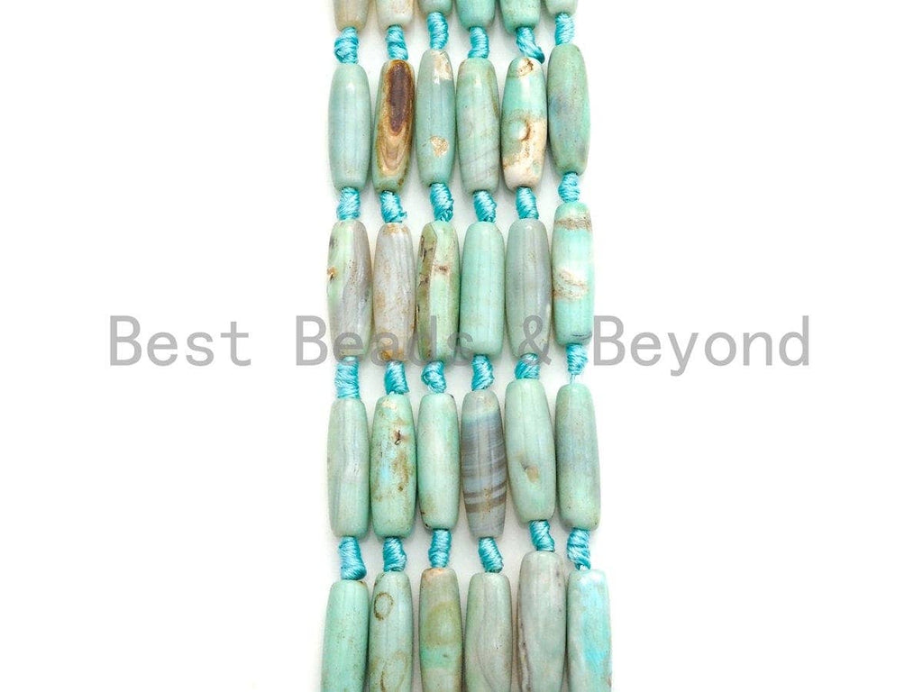 1pc/9pc Natural Tibetan Agate Barrel Spacer Beads, Turquoise Blue Agate Spacer Beads, Tibetan Dzi Beads, 10x30mm, sku#U883