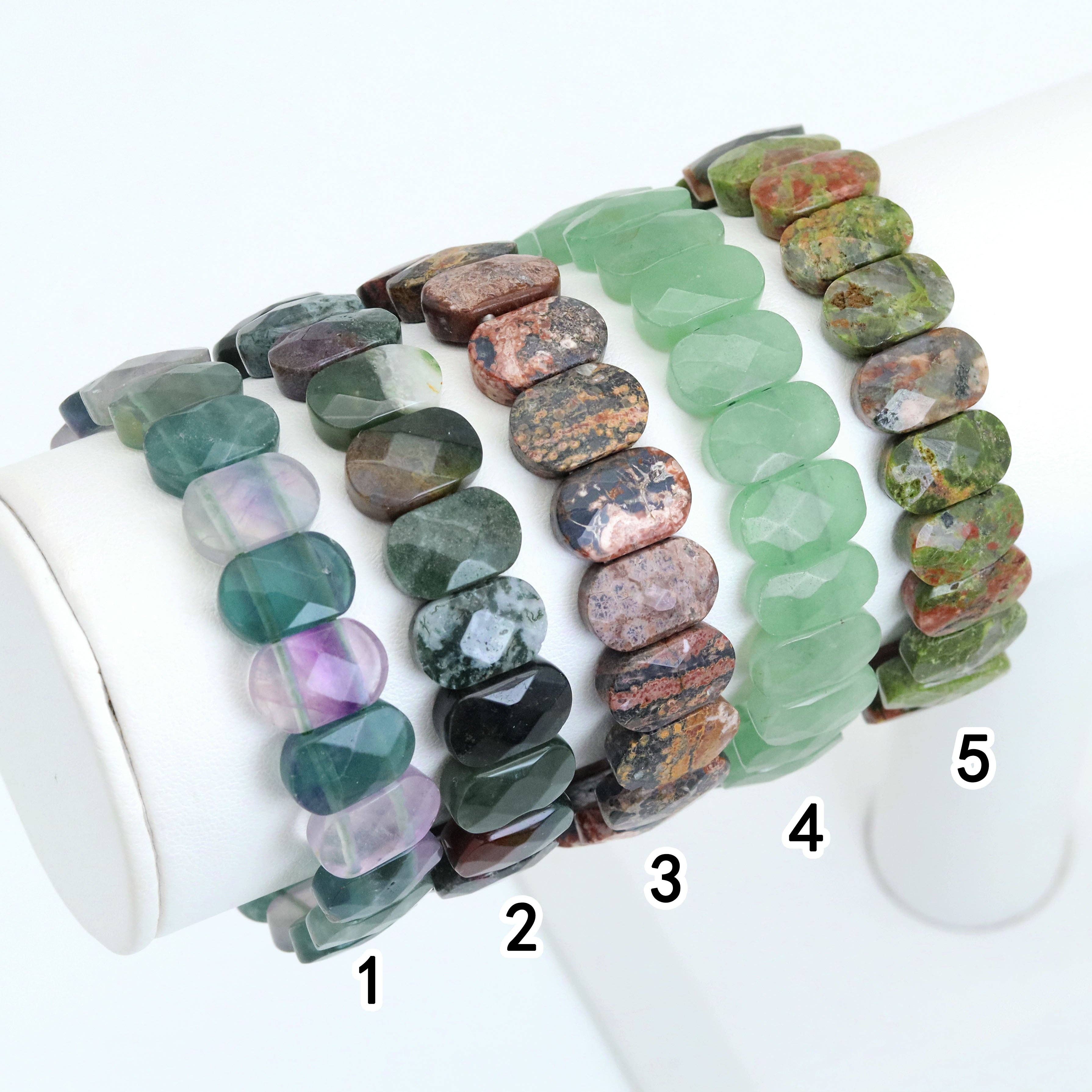 9x14mm Faceted Rectangle Stretchy Bracelet, Sku#U1980