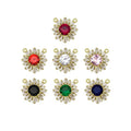 Baguette CZ Micro Pave Sunflower Shape Pendant/Charm, LK392