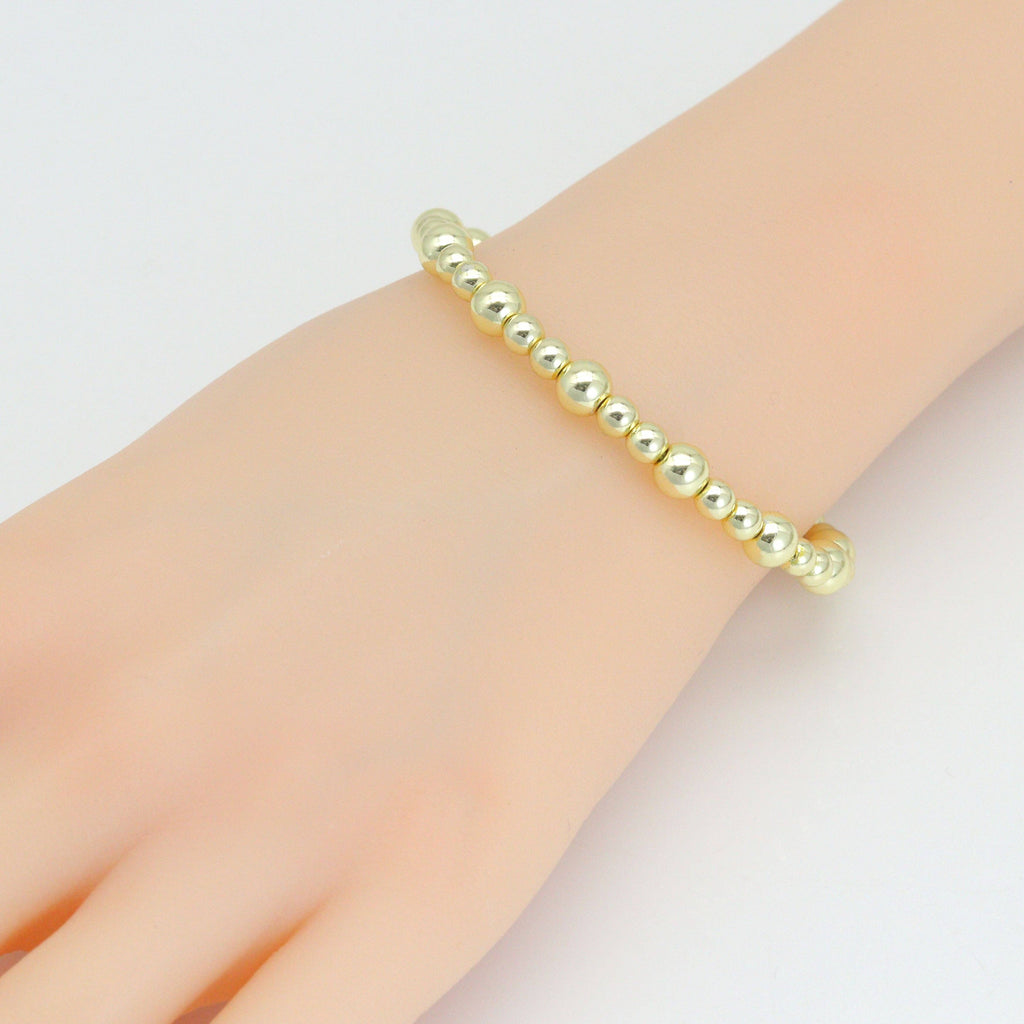 Gold Hematite Strechy Bracelet, Sku#EF628