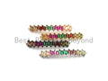 Rainbow CZ Micro Pave Bar Connector for Bracelet/Necklace, Link Connector, Spacer Connector, 7x41mm,sku#E431C