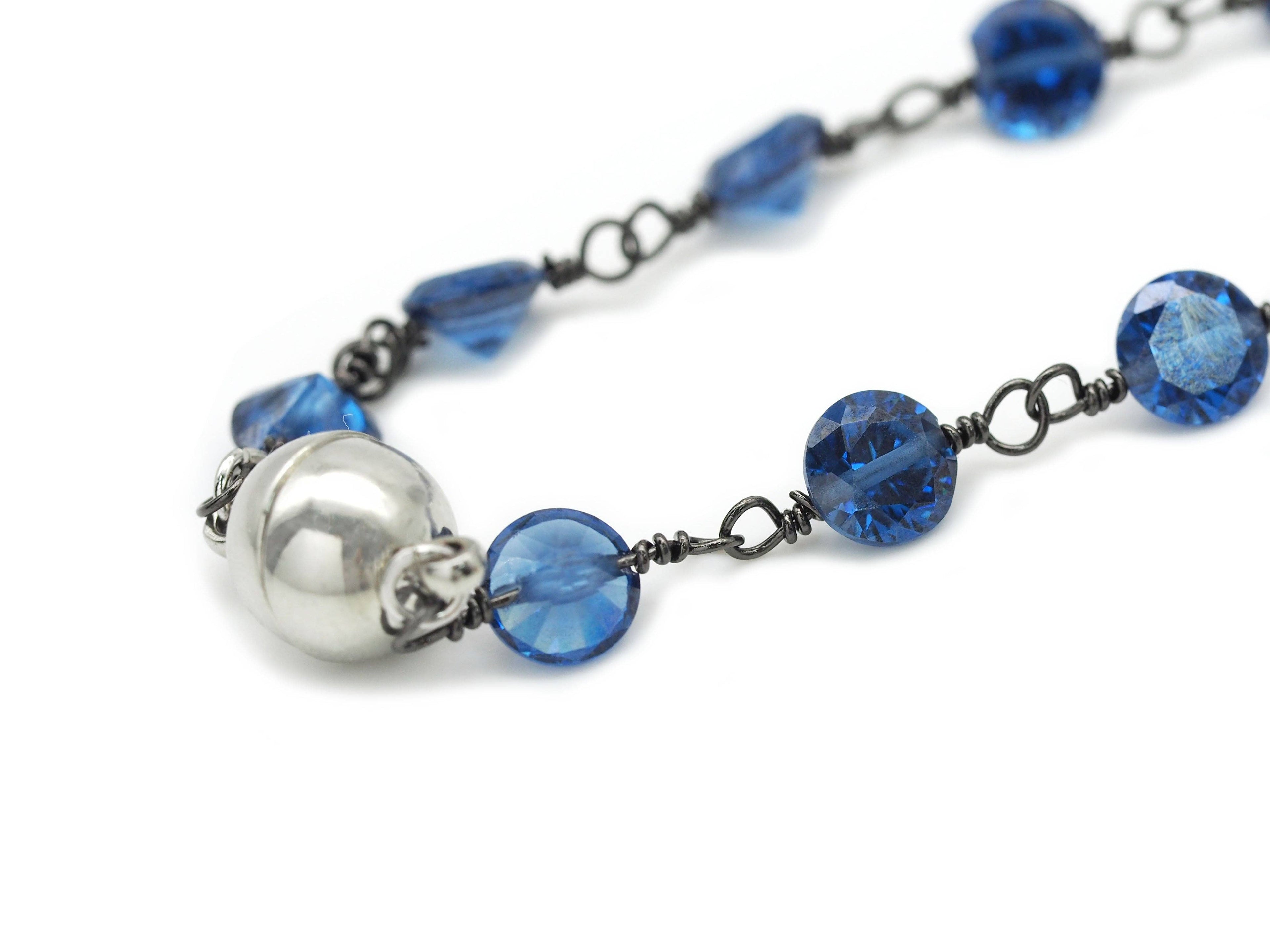 Hand Made Colorful CZ Crystal Cone Beaded Bezel Chain by Yard, sku#EF155