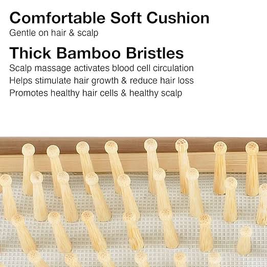 Olivia Garden Healthy Hair Eco-Friendly Bamboo Ionic Massage Hair Brush - HH-4