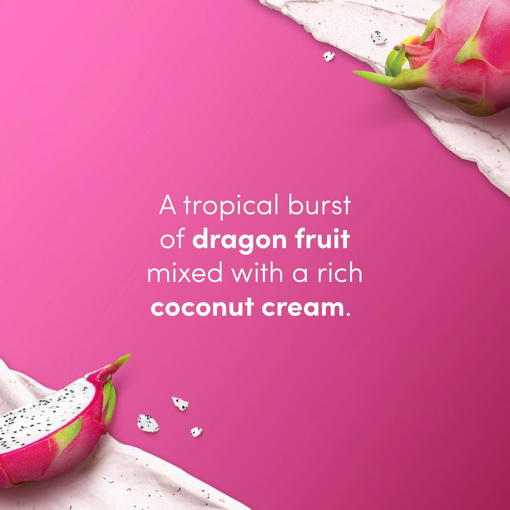Gommage corps Dove aux extraits de fruit du dragon et crème de coco, exfolie et nourrit en profondeur pour une peau lisse et éclatante, 425 g