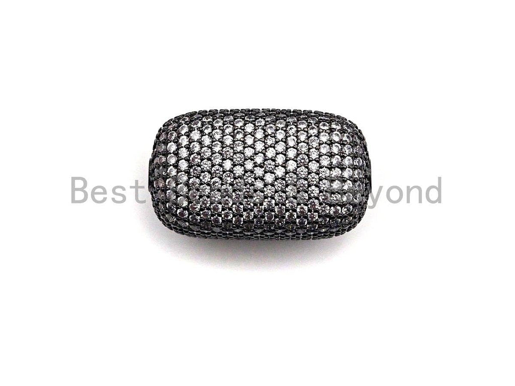 Large CZ Micro Pave Barrel Rectangle Spacer Beads, sku#X145