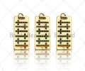 Colorful CZ Micro Pave Cross On Rectangle Shape Pendant, Cubic Zirconia Rectangle Pendant, Gold Tone Pendant, 10x24mm, sku#LK179