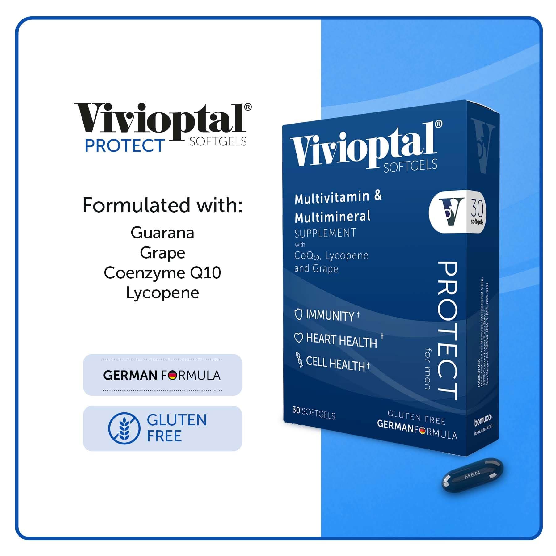 Vivioptal for Men, 30 Softgels + Vivioptal Women, 30 Softgels, Multivitamin & Multimineral, Gluten Free, German Formula